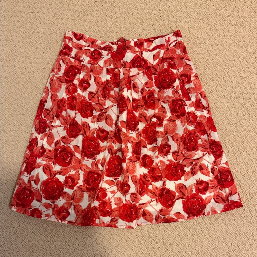 Forever 21 Red Floral Skirt